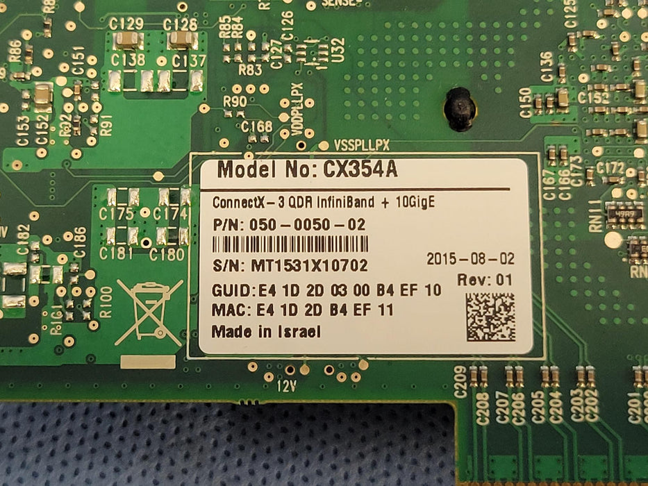 Isilon Mellanox CX354A ConnectX-3 QDR Infiniband + 10Gbe Low Profile 050-0050-02