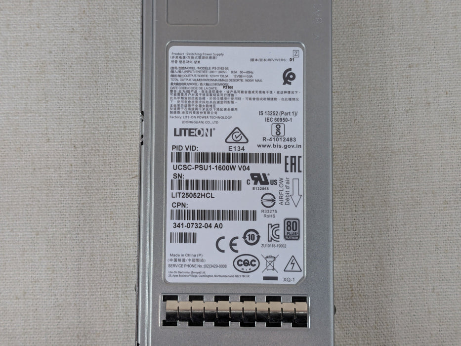 Cisco UCSC-PSU1-1600W 1600W 200-240V AC Power Supply Module C240 M5