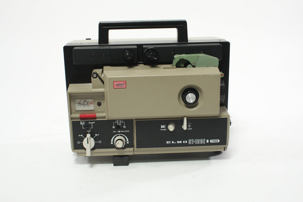 Elmo ST-180E M 2-Track Super 8 Sound Projector with 15-25mm f/1.3 Lens