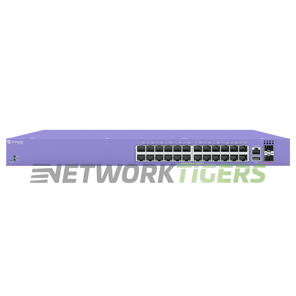 Extreme 18102 V400-24p-10GE2 24x 1GB PoE+ RJ45 2x 10GB SFP+ Switch