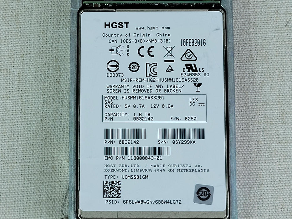 XTREMIO 1.6 TB 12Gb/s SAS SSD – PN: 005051102