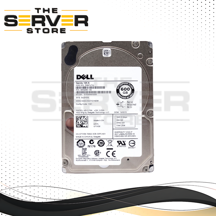 Dell Enterprise 600GB SAS 6G 10K SFF 2.5" HDD Seagate ST600MM0006 07YX58 7YX58