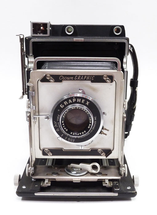 Graflex Crown Graphic 4x5 with Light Sabre Flash and Holders in Case