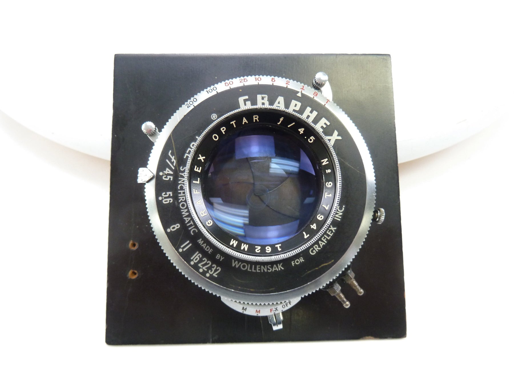 Graphex Optar 162MM F4.5 Large Format Lens with 4X4 Board