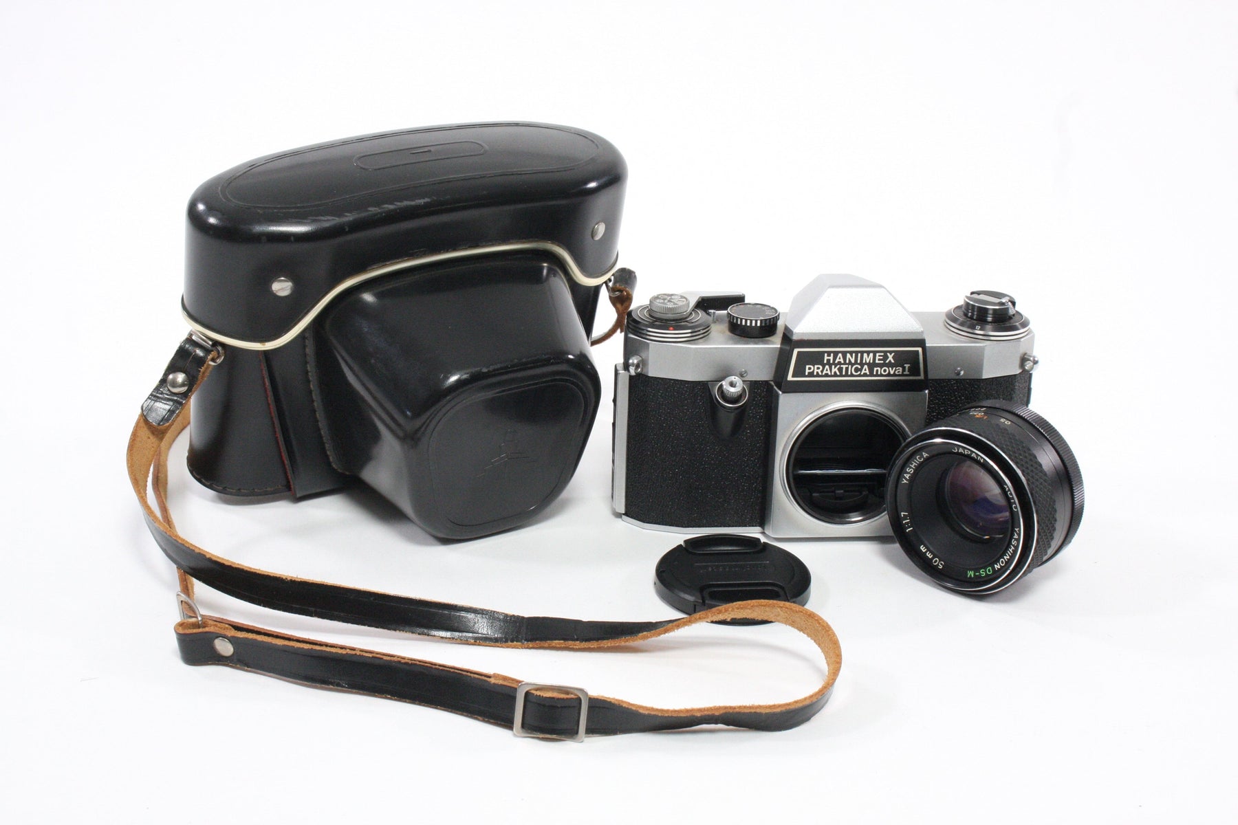 Hanimex Praktica Nova 1 with Yashica 35mm SLR 50mm f/1.7 Lens and Case