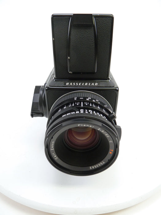 Hasselblad 501C Black Camera Outfit with 80MM f2.8 C T*, 120 Back, and Waist Level Finder