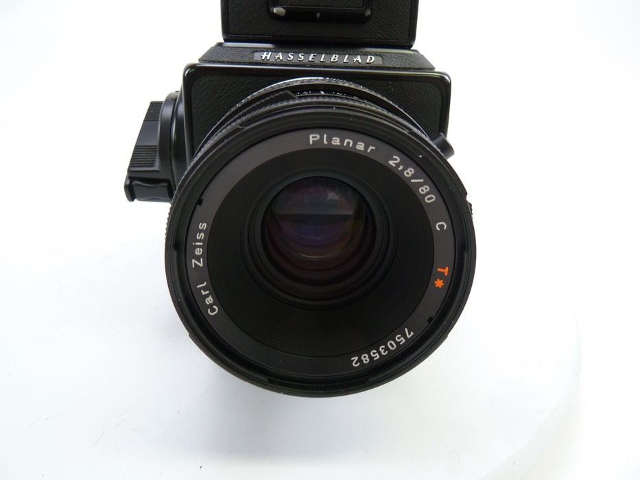 Hasselblad 501C Black Camera Outfit with 80MM f2.8 C T*, 120 Back, and Waist Level Finder