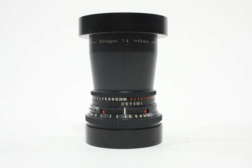 Hasselblad Distagon 50mm f/4 Zeiss Lens with Caps and Hood