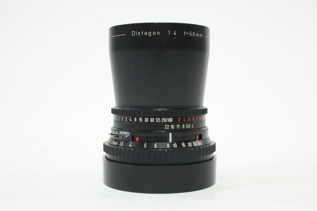 Hasselblad Distagon 50mm f/4 Zeiss Lens with Caps and Hood