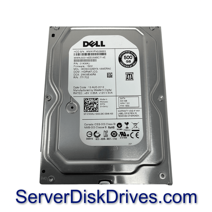 Dell WD5003ABYX 500GB 7200RPM 3G 64MB SATA Hard Drive 1KWKJ