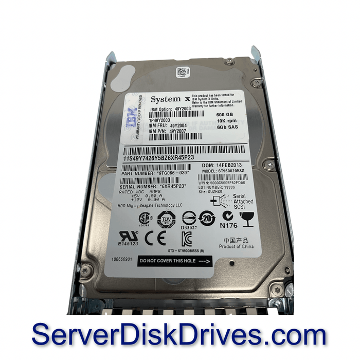49Y2004 IBM 600GB 10K 6G 2.5in SAS Hard Drive