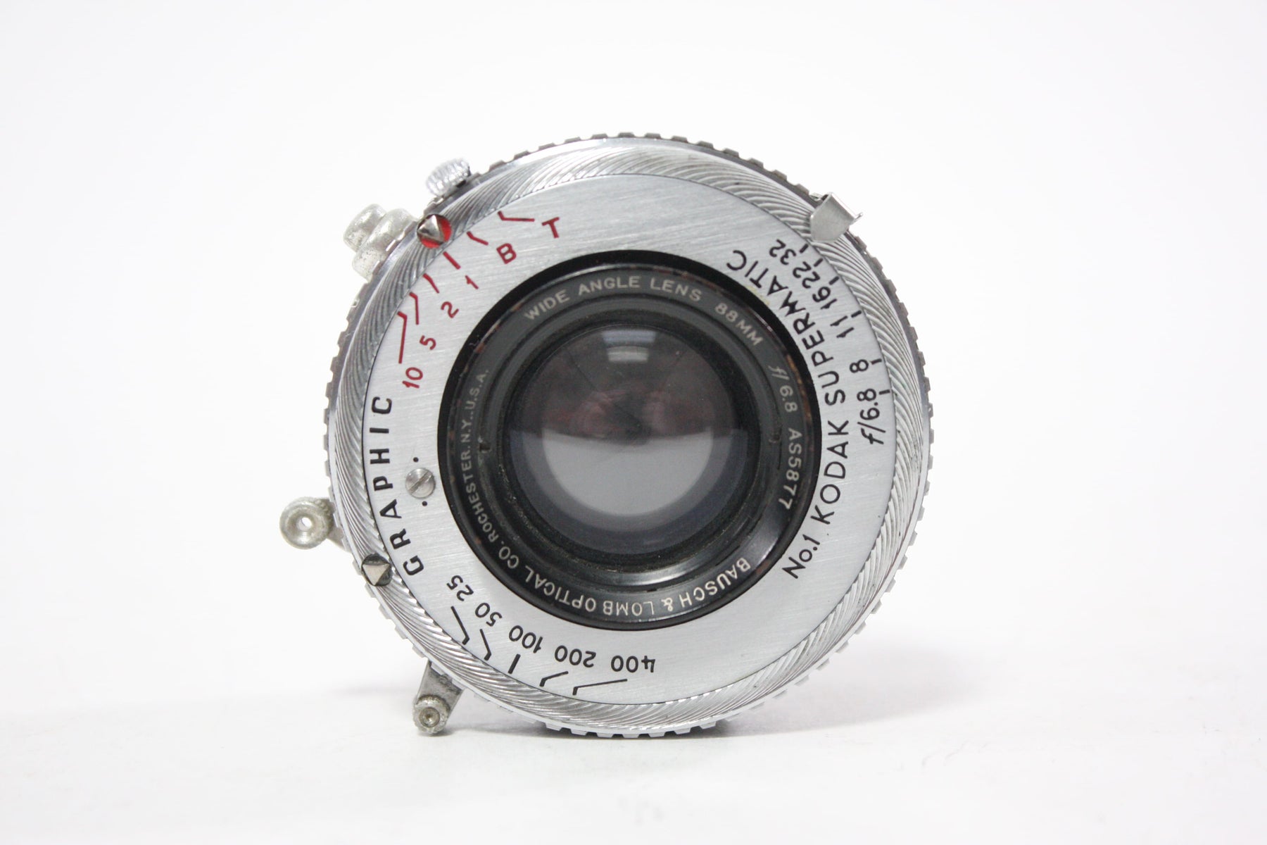 Kodak 88mm f/6.8 Graphic No. 1 Supermatic Bausch & Lomb Wide Angle Lens