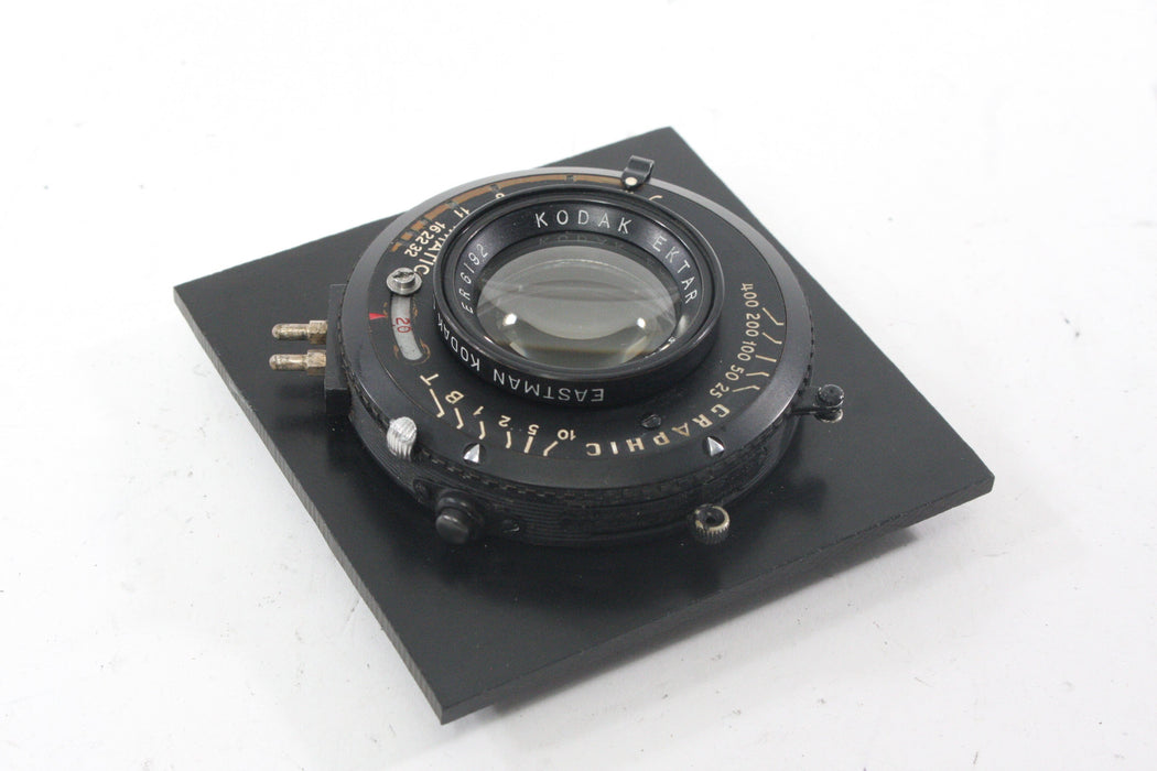 Kodak Ektar 127mm f/4.7 Lens with No. 2 Supermatic Shutter on 3.25x3.25 Lens Board