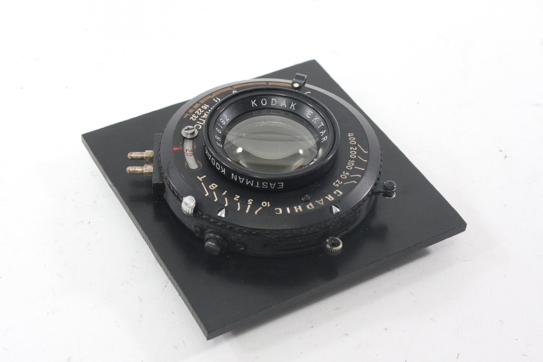 Kodak Ektar 127mm f/4.7 Lens with No. 2 Supermatic Shutter on 3.25x3.25 Lens Board