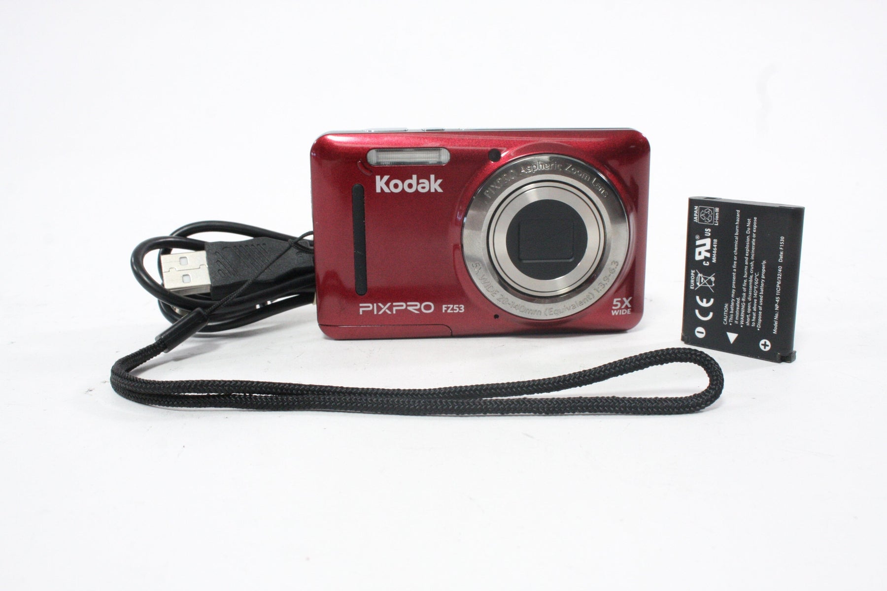 Kodak Pixpro FZ53 Digital Point-and-Shoot Camera 5x Zoom 16.0mp (Red)