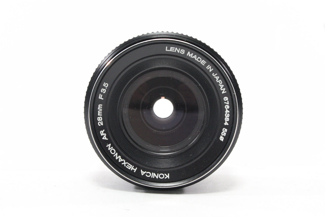 Konica 28mm f/3.5 Lens for Konica AR Mount with Hood and Case