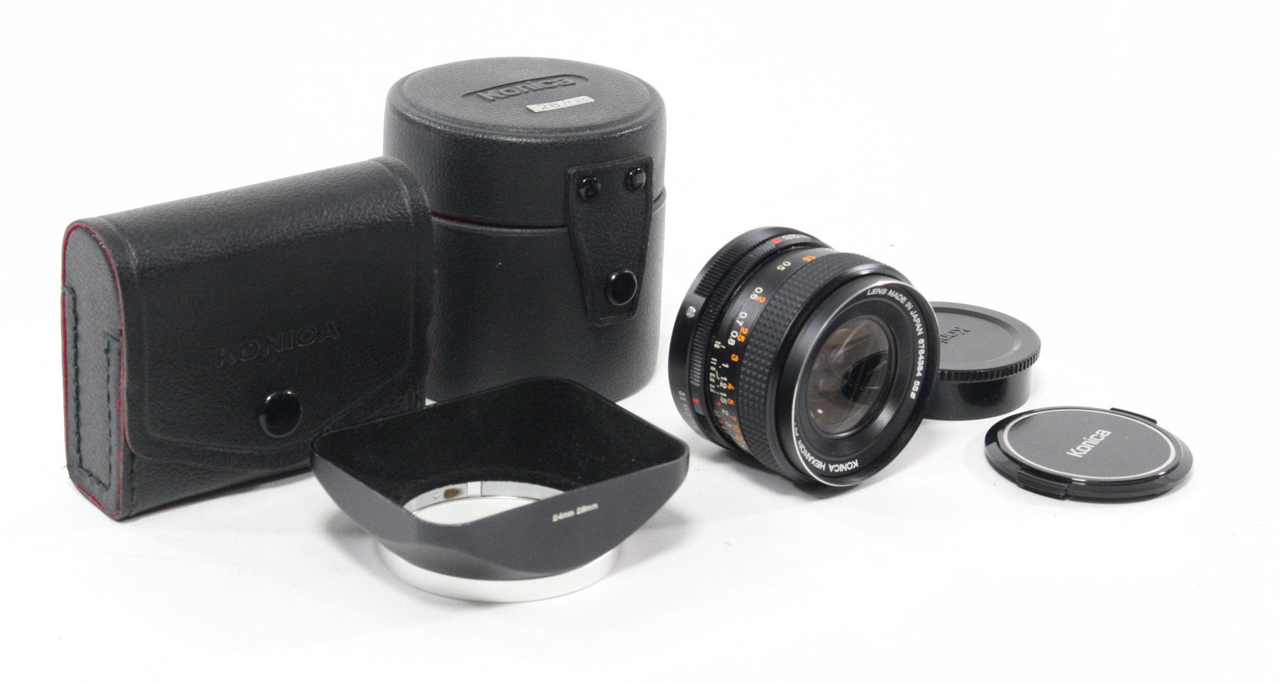 Konica 28mm f/3.5 Lens for Konica AR Mount with Hood and Case