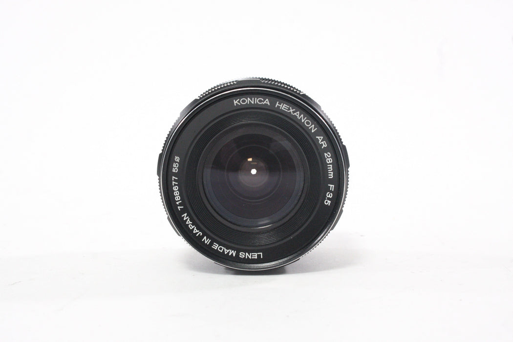 Konica Hexanon 28mm f/3.5 Lens with Hood for Konica AR Mount