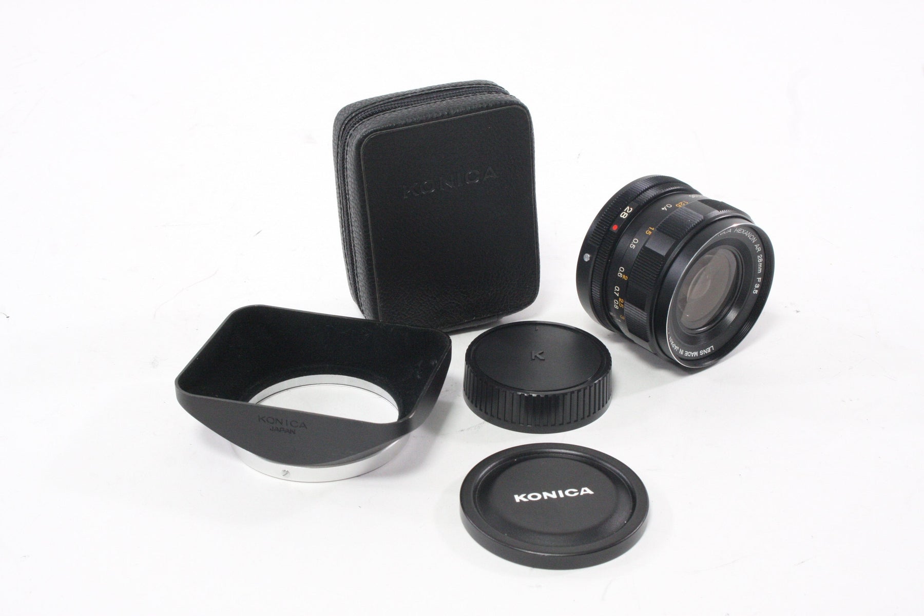 Konica Hexanon 28mm f/3.5 Lens with Hood for Konica AR Mount