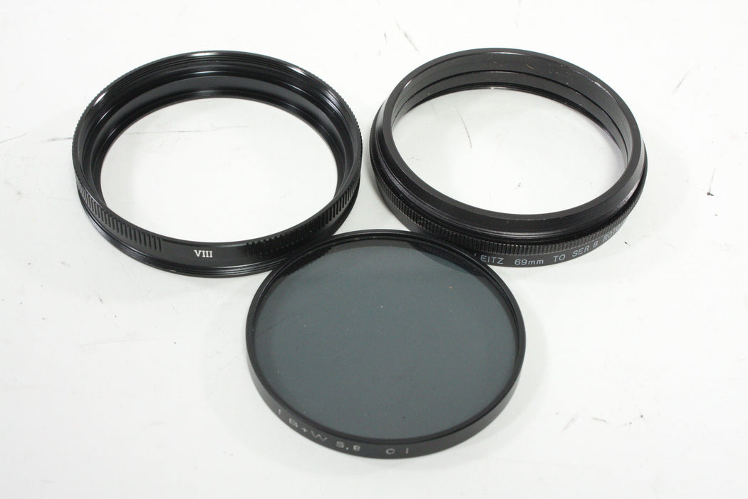 Leica E. Leitz 69mm Series 8 Roto Adapter/14165 with VIII and B&W Polarizer