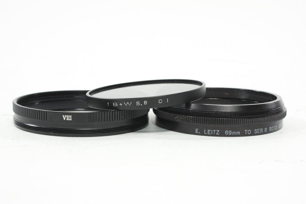Leica E. Leitz 69mm Series 8 Roto Adapter/14165 with VIII and B&W Polarizer