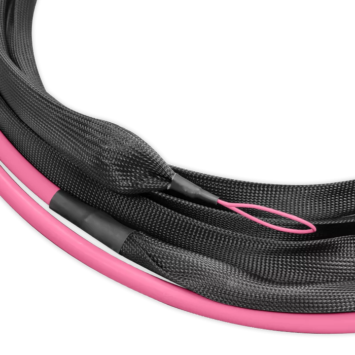 Pre-terminated MPO 2x2 Shuffle Trunk Cable, 128 Fibers, 16 x MPO-8 APC (Male) to 16 x MPO-8 APC (Male), Multimode (OM4), Type 2, LSZH/OFNP, 0.35dB Max, Breakout 80cm, Magenta