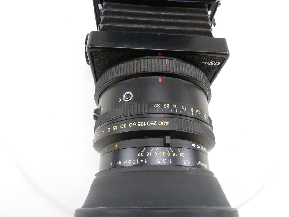 Mamiya RB67 Pro SD Camera Outfit with 150MM F3.5 K/L Lens, Pro SD 120 Back, & WLF