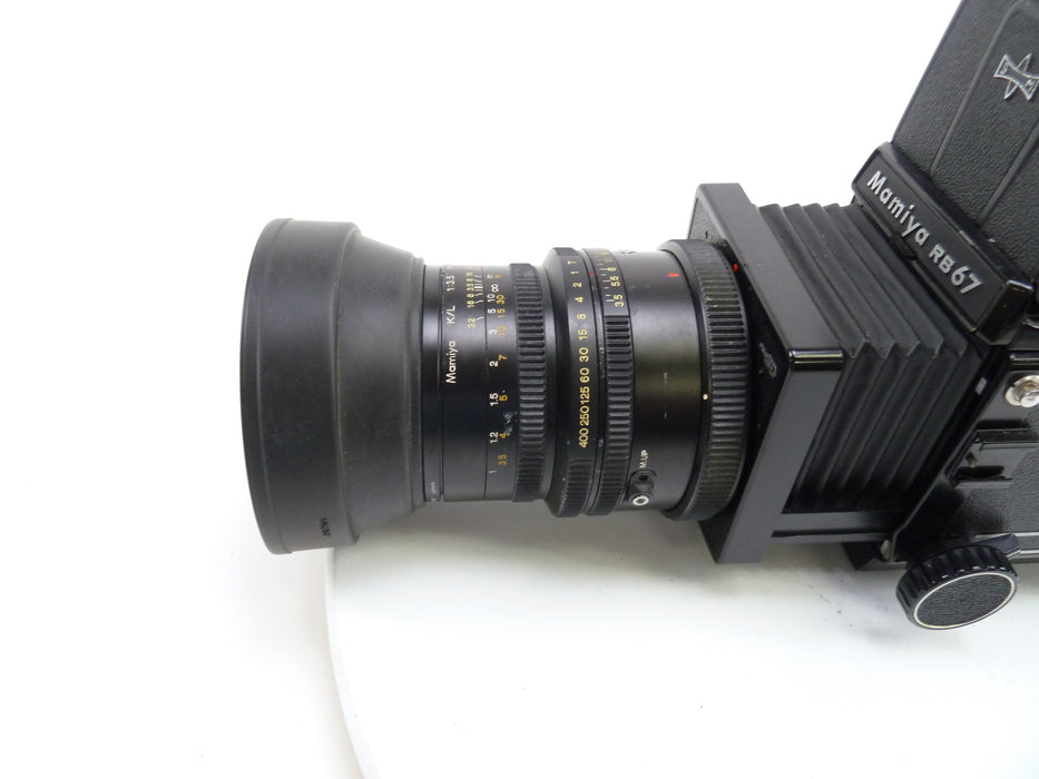 Mamiya RB67 Pro SD Outfit with 90MM F3.5 K/L Lens, Pro SD 120 Back, and WLF