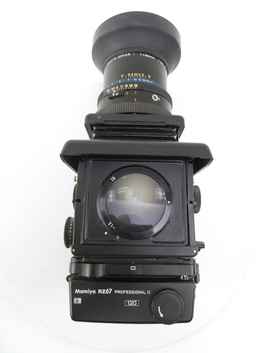 Mamiya RZ67 Pro II kit with 90MM F3.5 W Lens, 120 Pro II Back, and Waist Level Finder
