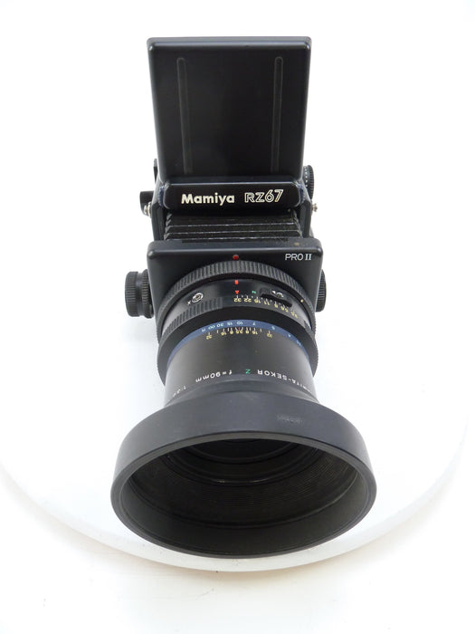 Mamiya RZ67 Pro II kit with 90MM F3.5 W Lens, 120 Pro II Back, and Waist Level Finder
