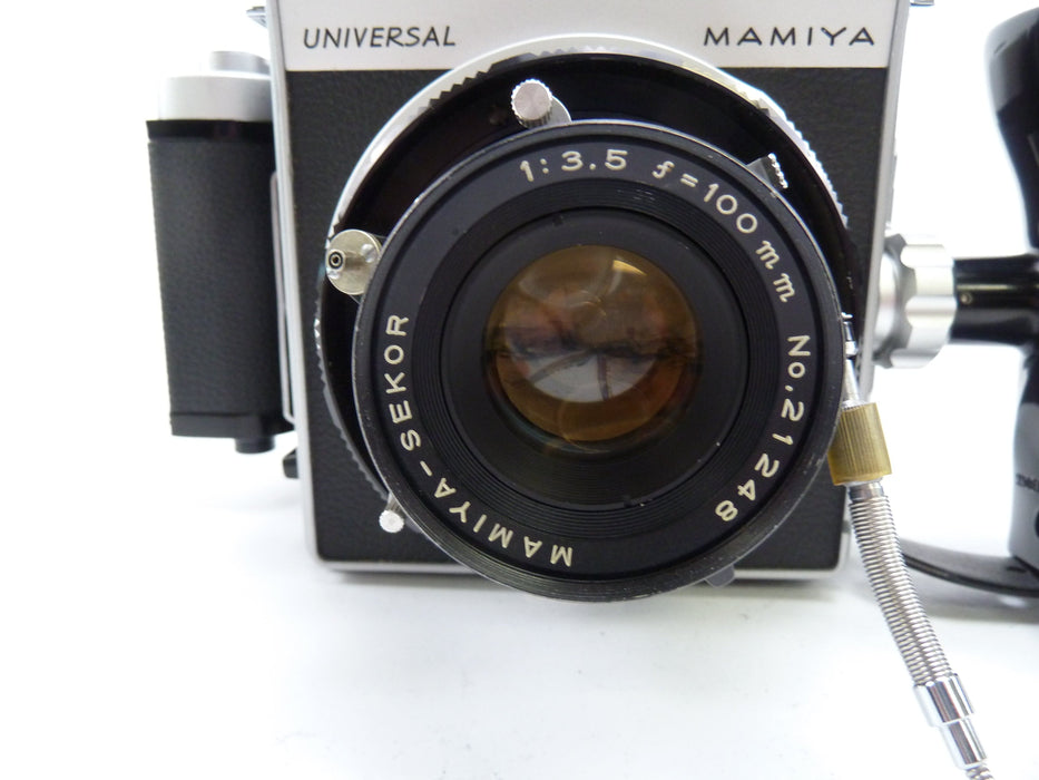 Mamiya Universal Camera Outfit with 100MM f3.5 Lens and 6X7 120/220 Film Back