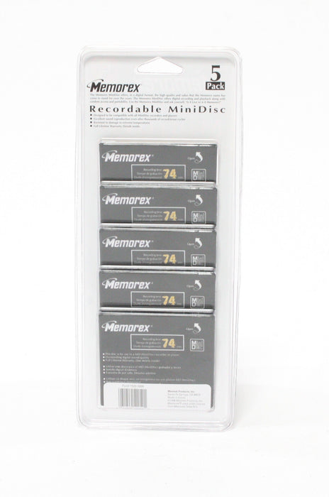 Memorex Recordable MiniDiscs (5 pack)  IN BOX
