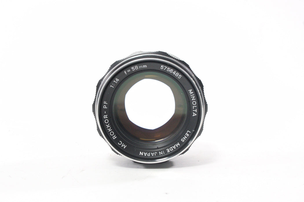 Minolta 58mm f/1.4 MC Rokkor-PF Lens for Minolta MD Mount
