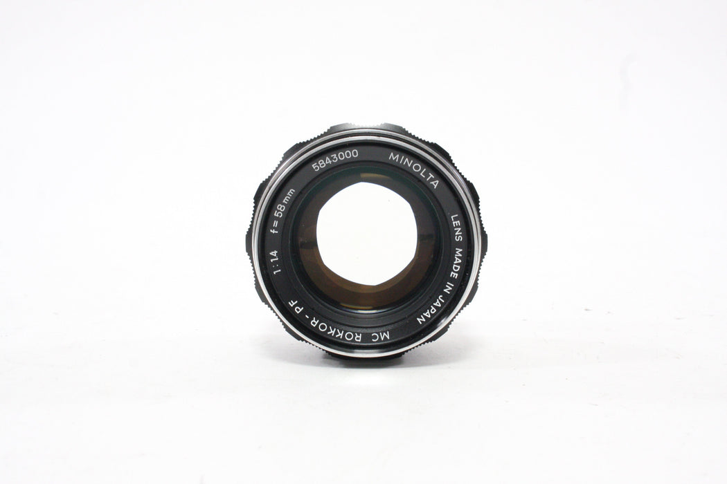 Minolta 58mm f/1.4 MD MC Rokkor-PF Lens for Minolta MD Mount