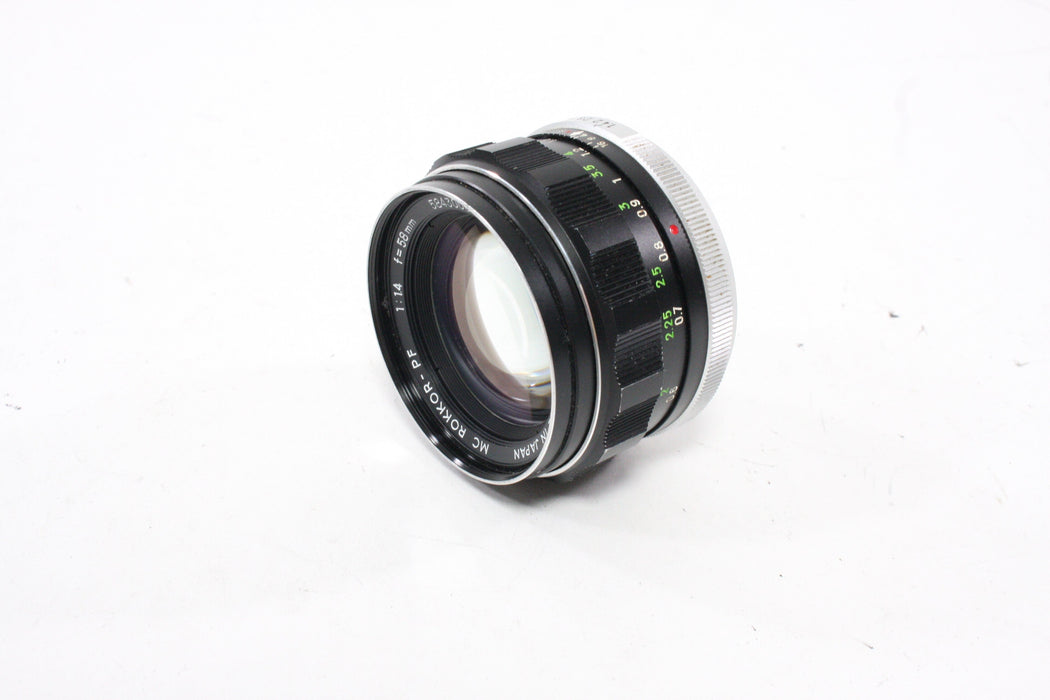 Minolta 58mm f/1.4 MD MC Rokkor-PF Lens for Minolta MD Mount