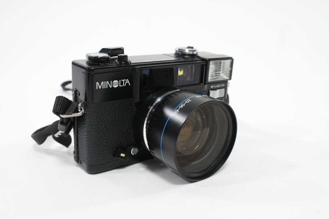 Minolta Hi-Matic AF2 with Case and Auxillary Lens