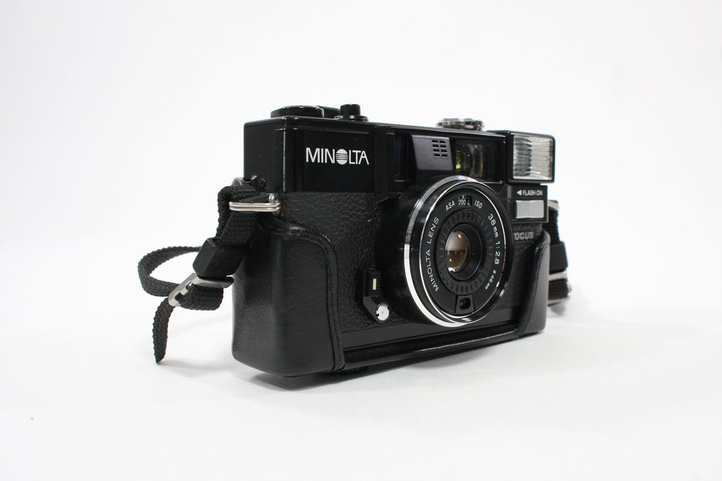 Minolta Hi-Matic AF2 with Case and Auxillary Lens