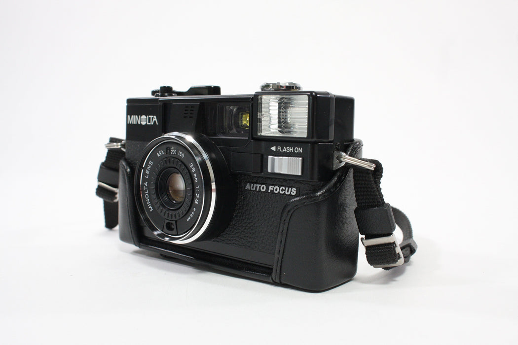 Minolta Hi-Matic AF2 with Case and Auxillary Lens