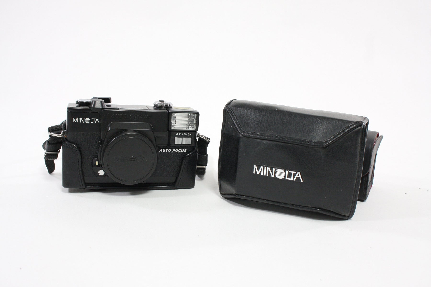 Minolta Hi-Matic AF2 with Case and Auxillary Lens