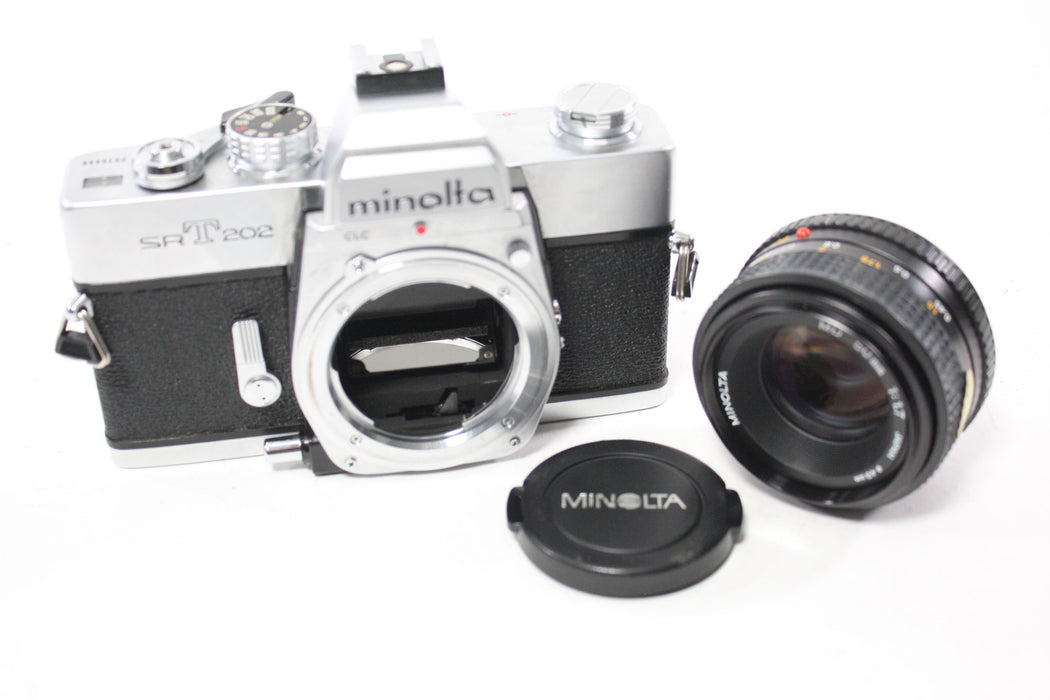 Minolta SRT 202 35mm SLR Camera with Minolta 50mm f/1.7 Lens for MD Mount