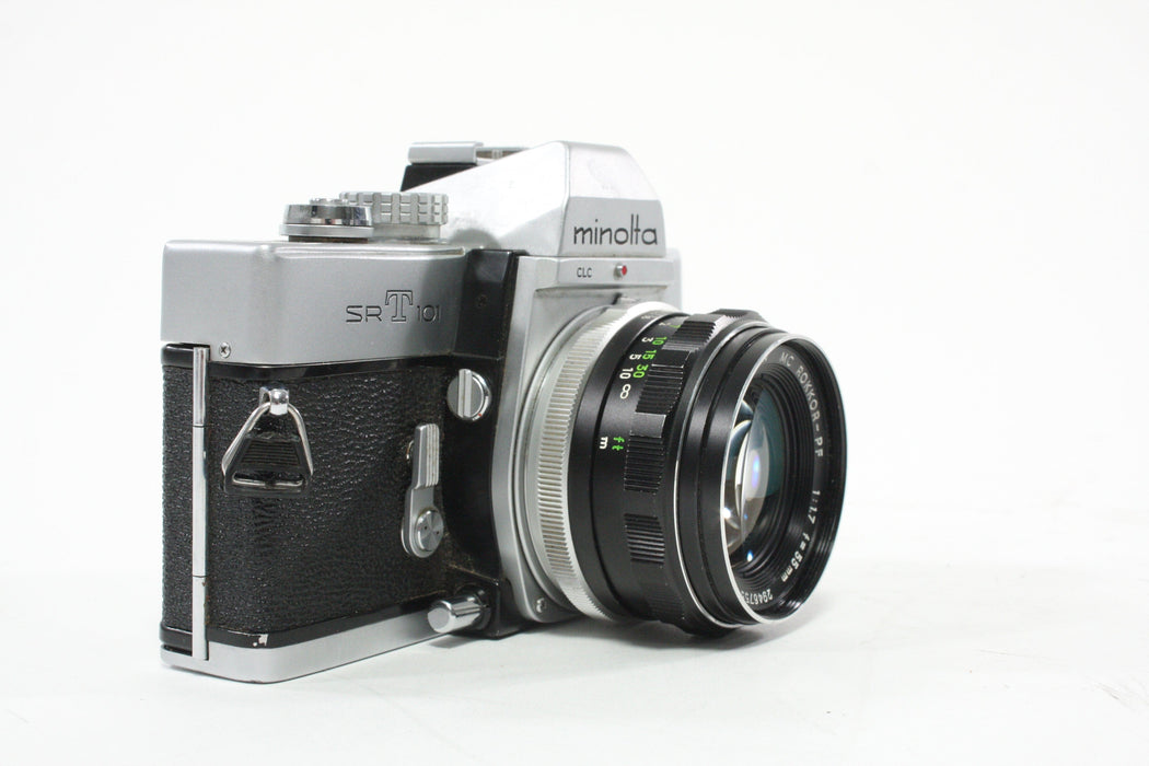 Minolta SRT101 35mm SLR Camera with Rokkor-PF 55mm f/1.7 Lens