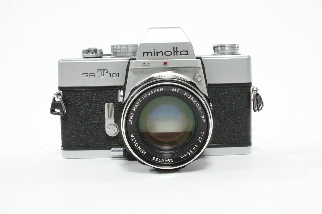 Minolta SRT101 35mm SLR Camera with Rokkor-PF 55mm f/1.7 Lens