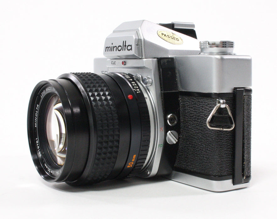 Minolta SRT202 SLR Camera w 50mm f/1.4 Rokkor-X Lens and Minolta ElectroFlash 280