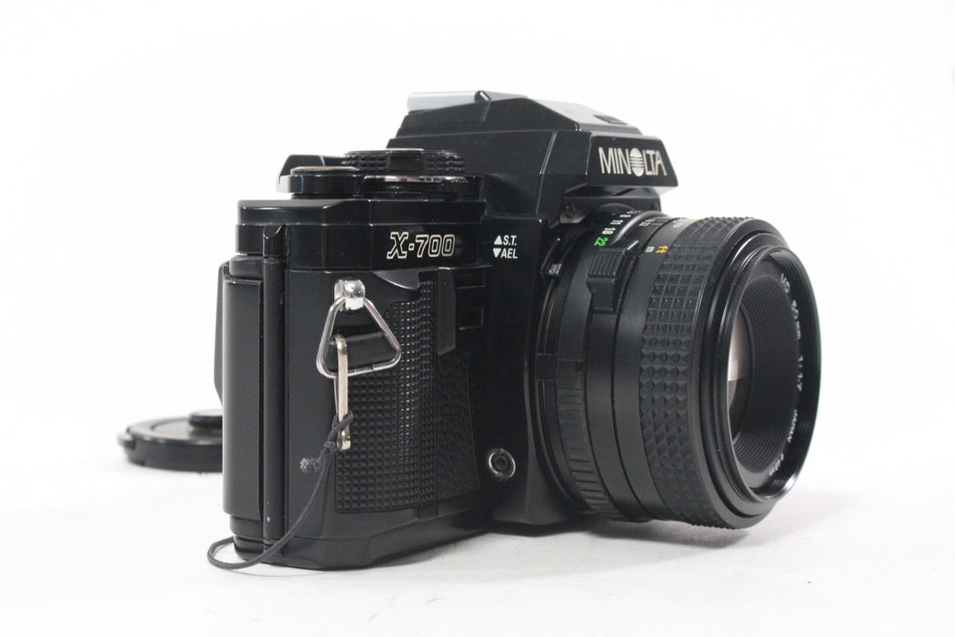 Minolta X-700 SLR Camera with 50mm f/1.7 Lens with Power Winder and Strap