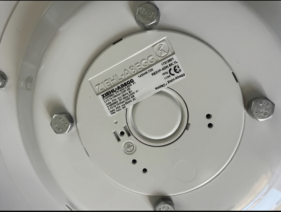 RE31P-4DK.6K.1L ZIEHL-ABEGG Centrifugal Fan 3~400V 2.2/2.5kW 2.1/3.7A 1290/1510rpm