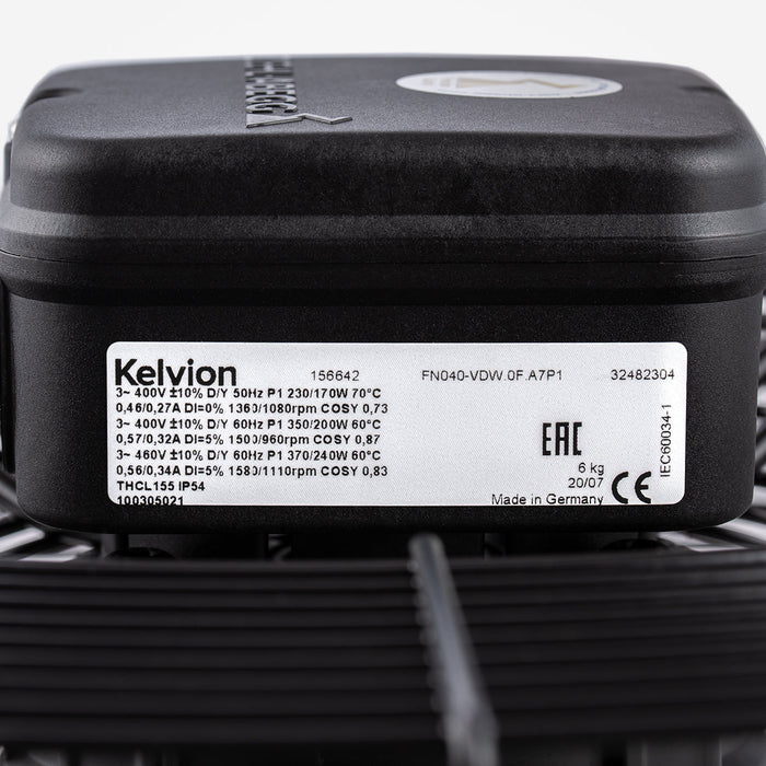 FN040-VDW.0F.A7P1 ZIEHL-ABEGG Axial Fan 400V 0.37/0.17kW 0.27/0.56A 1080/1580rpm