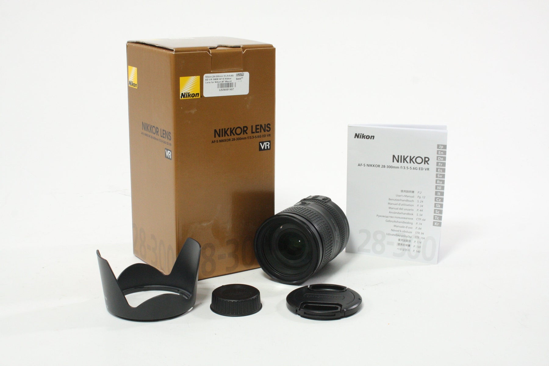 Nikon 28-300mm f/3.5-5.6G ED VR SWM AF-S Nikkor Lens for Nikon AF Mount