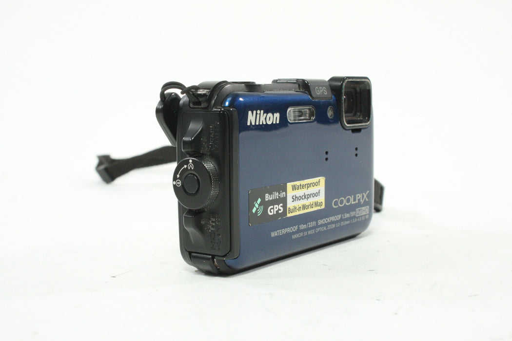 Nikon Coolpix AW100 Waterproof Digital Point-and-Shoot Camera 5x Zoom 16.0mp (Blue)
