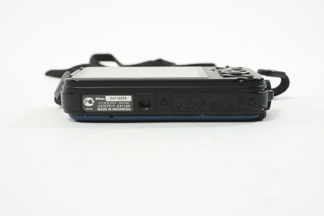 Nikon Coolpix AW100 Waterproof Digital Point-and-Shoot Camera 5x Zoom 16.0mp (Blue)
