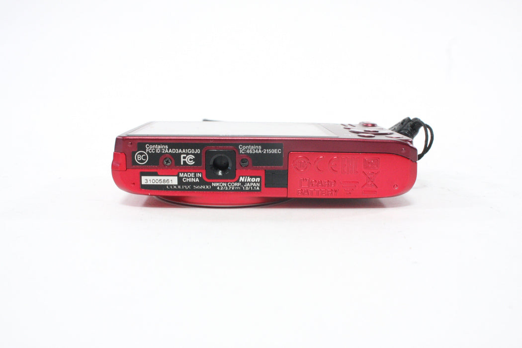 Nikon Coolpix Digital Point-and-Shoot Camera 12x Zoom 16.0mp (Red)